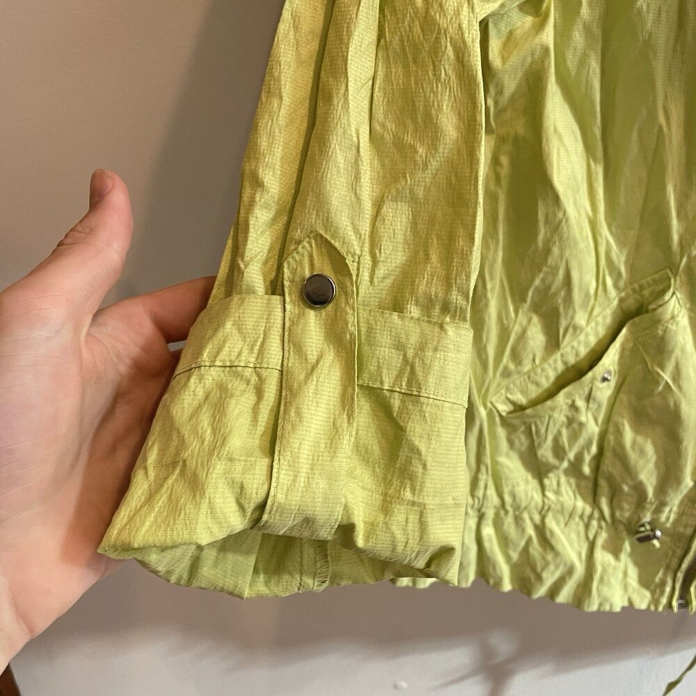 Zenergy By Chico's Neon Yellow Green Full Zip Windbreaker 0 / XS Womens Colorful - Picture 5 of 10
